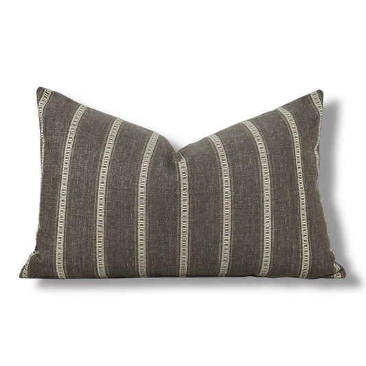 Charlie | Brown stripe woven pillow cover