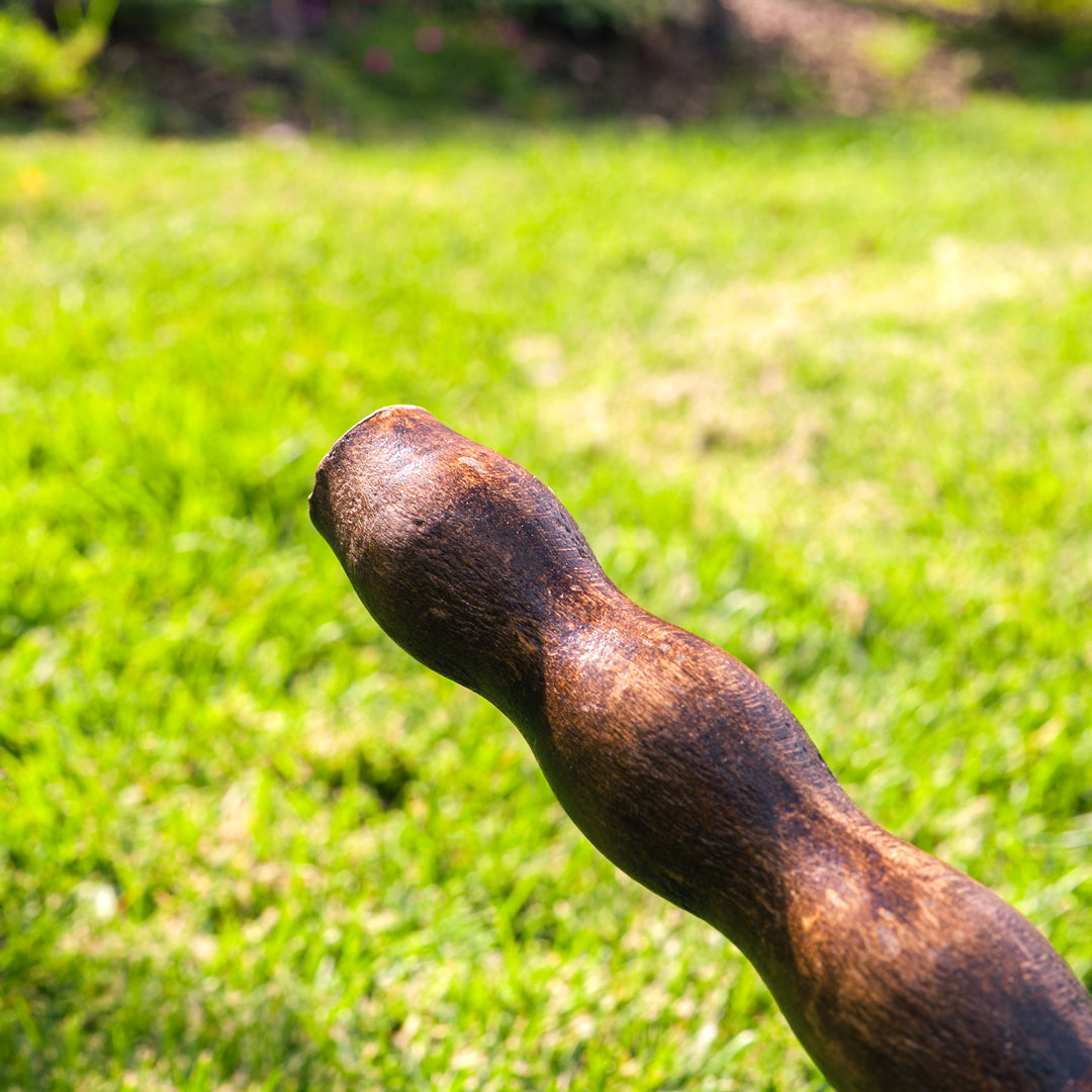 Rustic wooden stool with barley twist legs