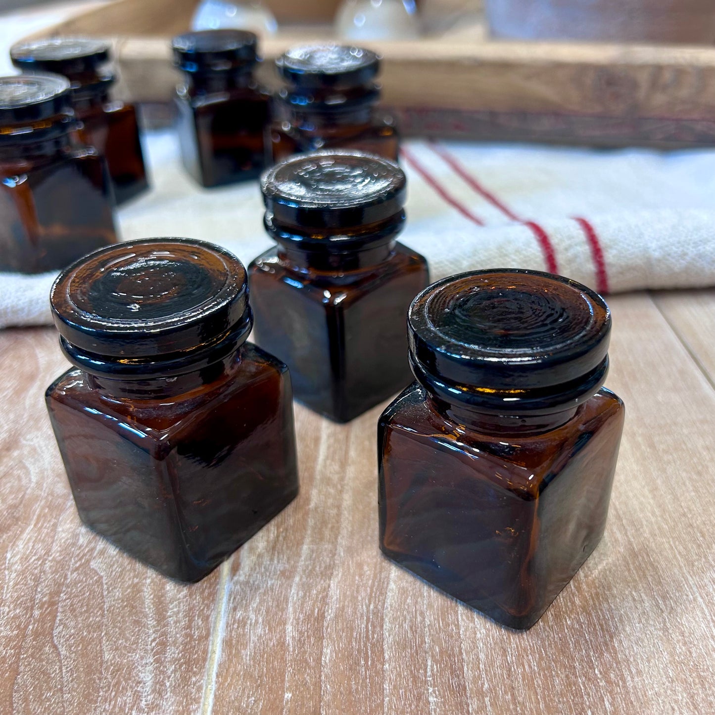 Vintage Amber Glass Ink Bottles | c. 1920s–1940s - sold individually