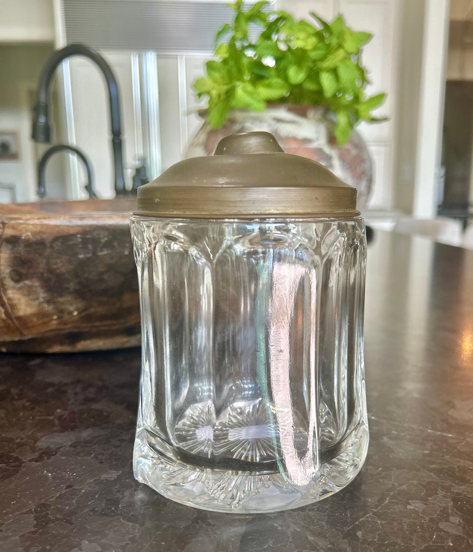 Vintage glass tobacco jar