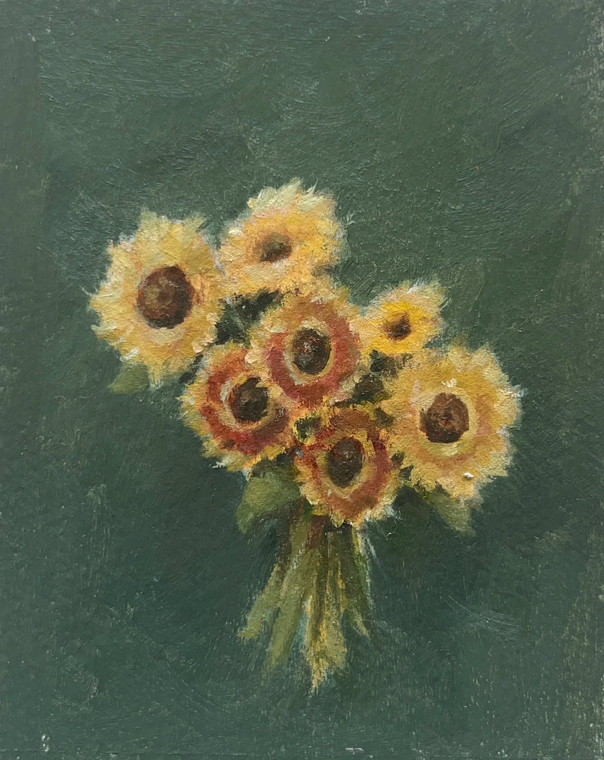 Warm sunflowers framed fine art print ( frame not as shown) 4x6”
