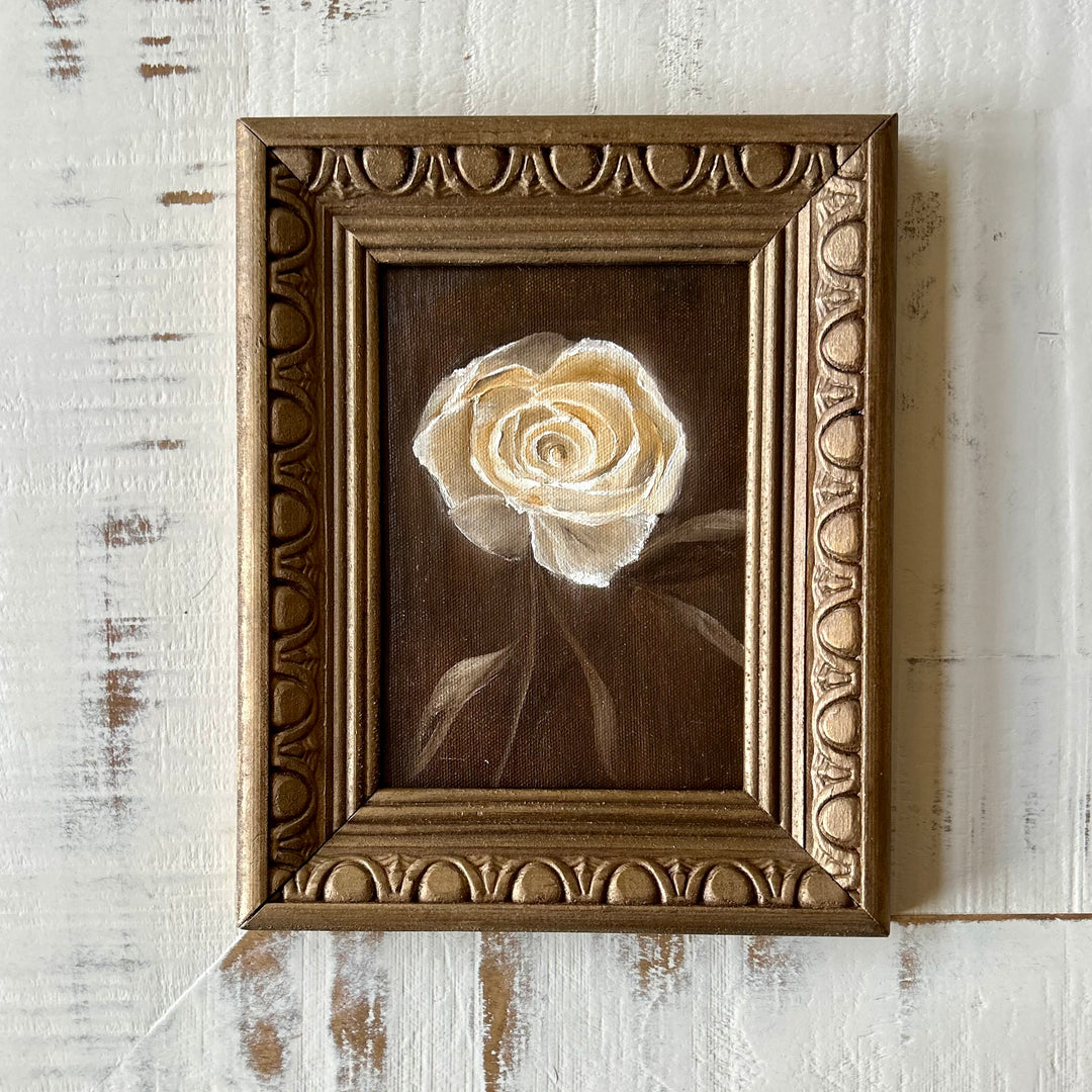 Elegant solitude-original oil on canvas in vintage frame