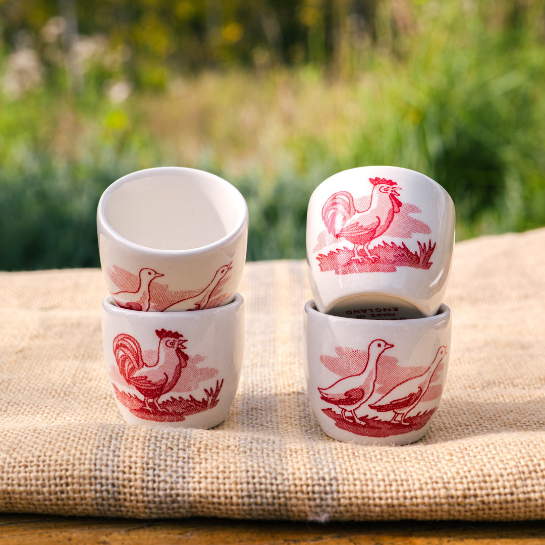 Burleigh English transferware egg cups - set of 4