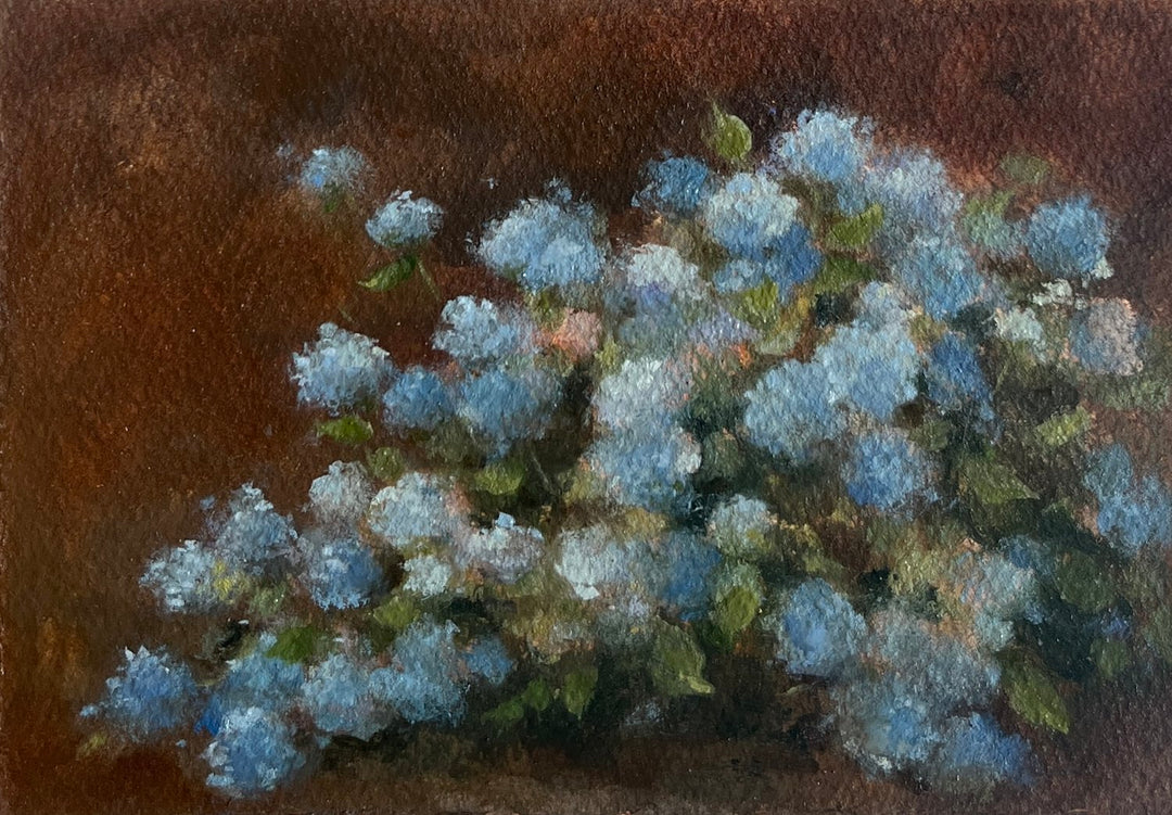 Blue Hydrangea Framed Fine Art Print 4x6” (frame not as shown)
