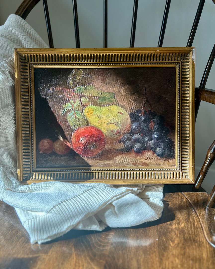 Fruits of autumn - vintage oil on board