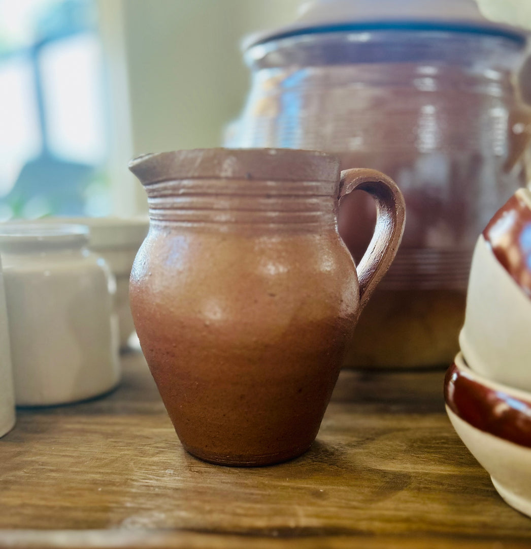 Antique French stoneware pitcher