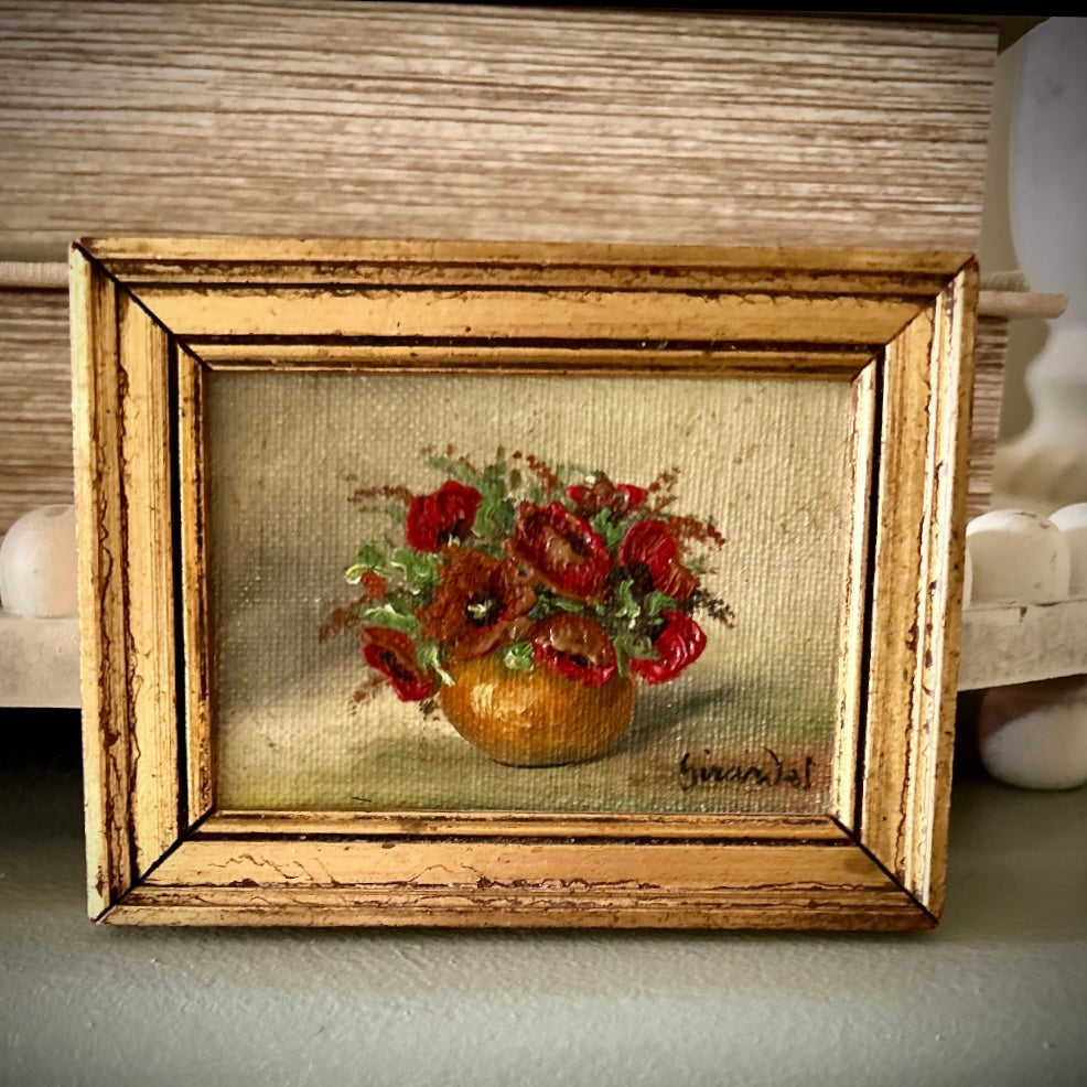 Antique Miniature Floral Paintings