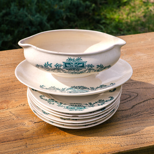 Antique French longchamp “lutèce” sauce boat