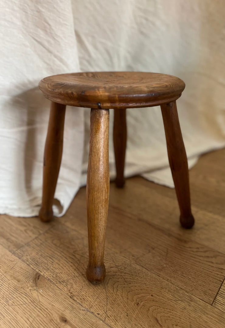 Rustic Antique French Farmhouse Stool