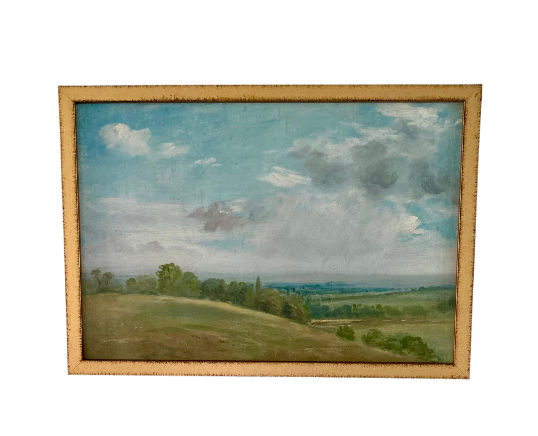 Summer landscape near Dedham in custom gold frame