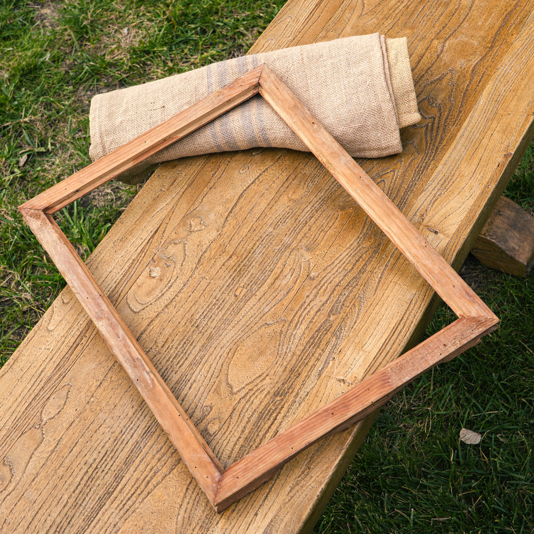 Antique rustic wooden frame