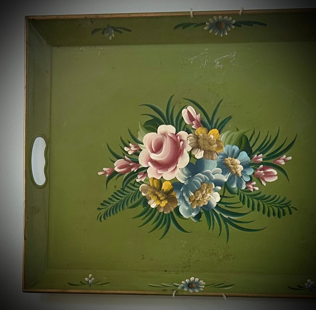 Vintage Hand-painted toleware tray