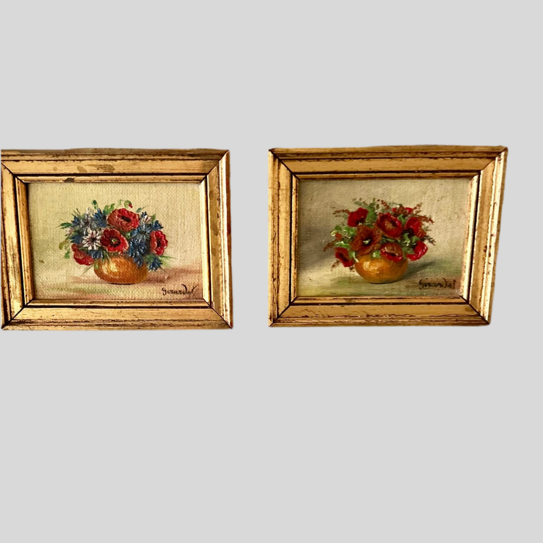 Antique Miniature Floral Paintings