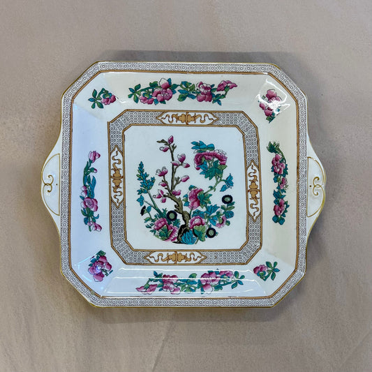 Vintage Myott Chinoiserie Handled Serving Dish, England c. 1930s–40s