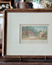 English Countryside Hand-Coloured Etching by Claude H. Rowbotham