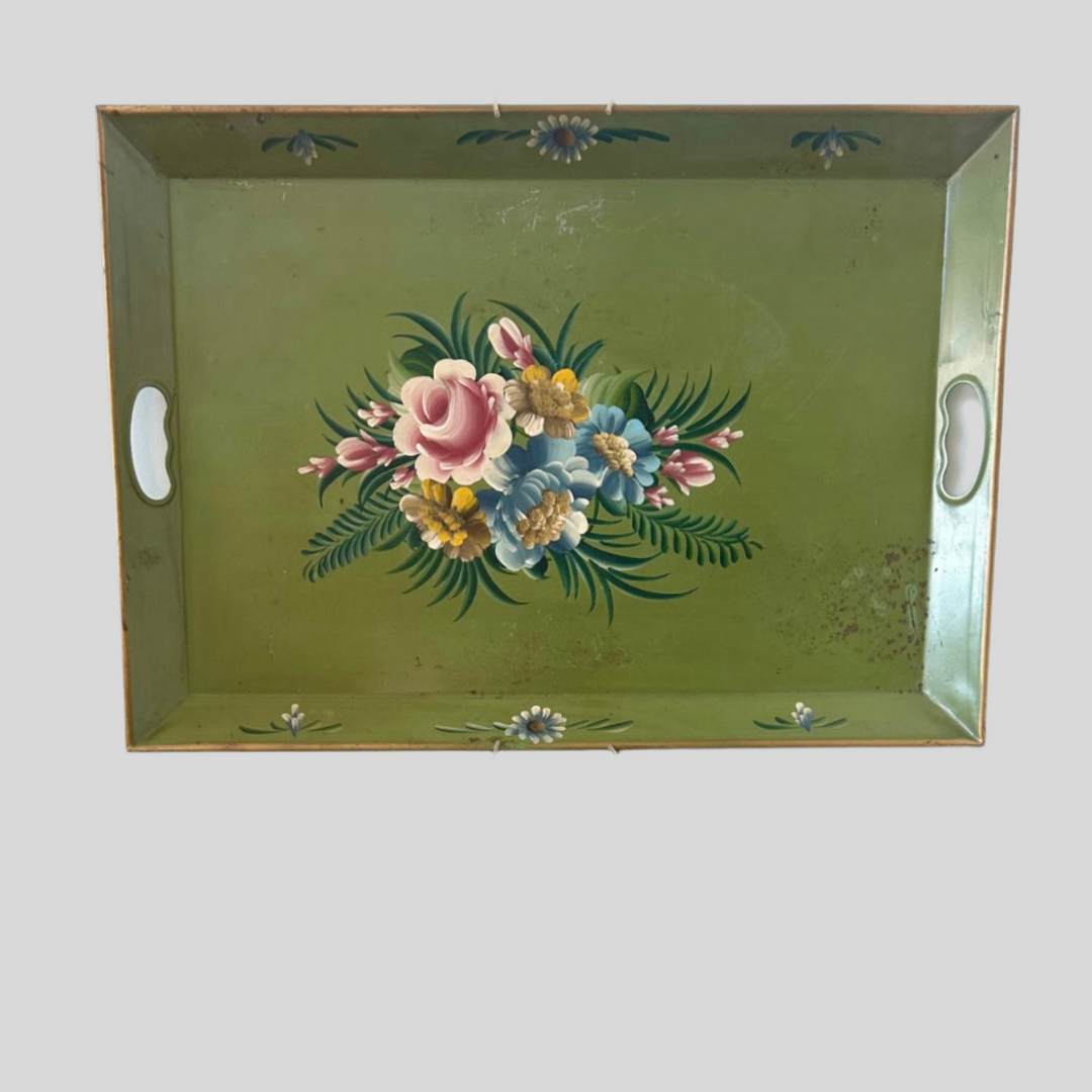 Vintage Hand-painted toleware tray