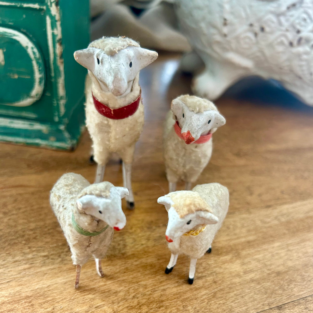Set of Four Vintage German Putz Sheep – Annie's Alcove