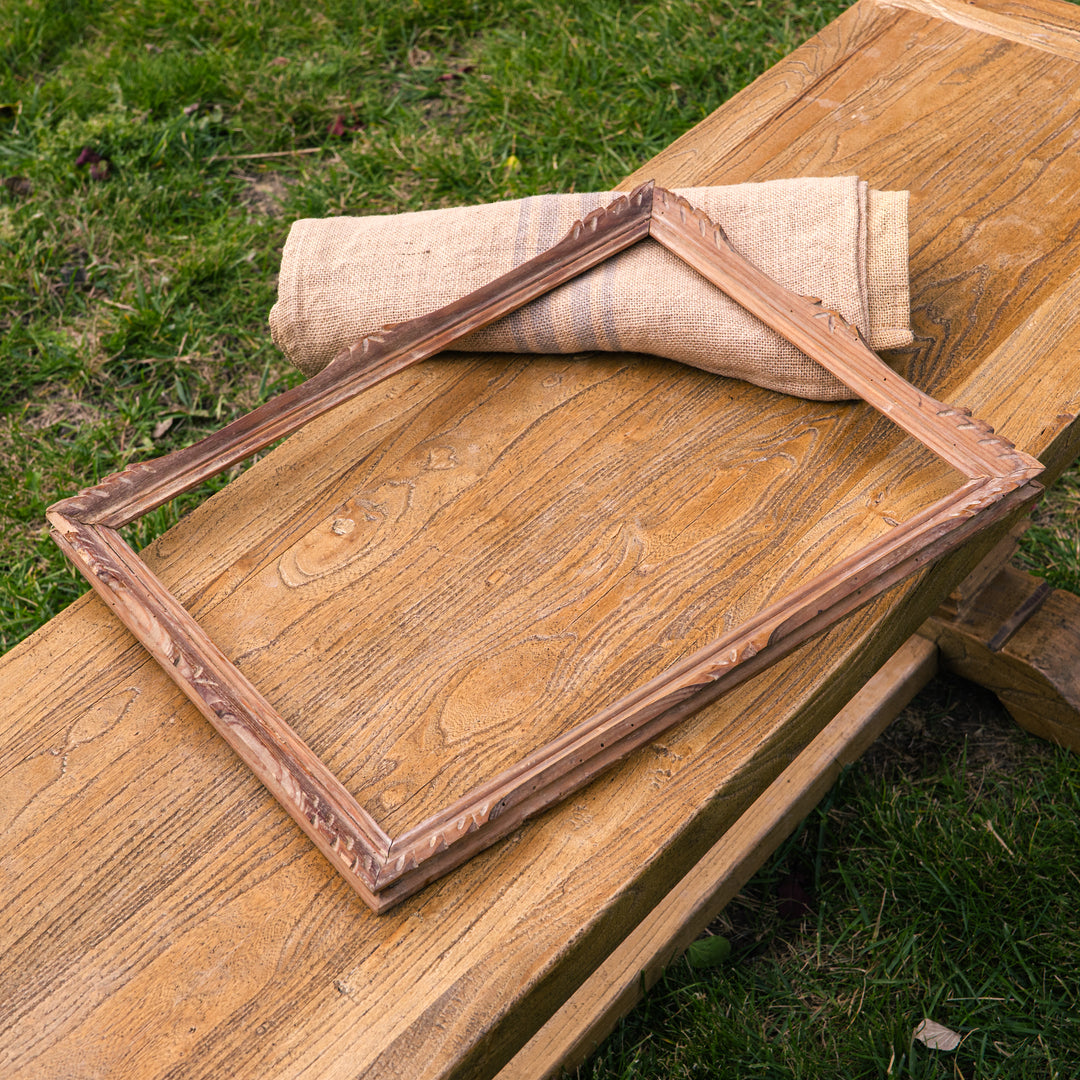 Antique rustic wooden frame