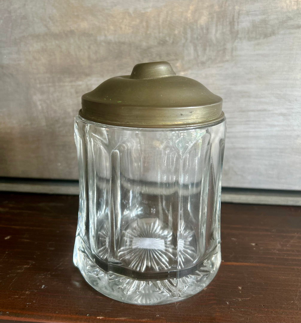 Vintage glass tobacco jar