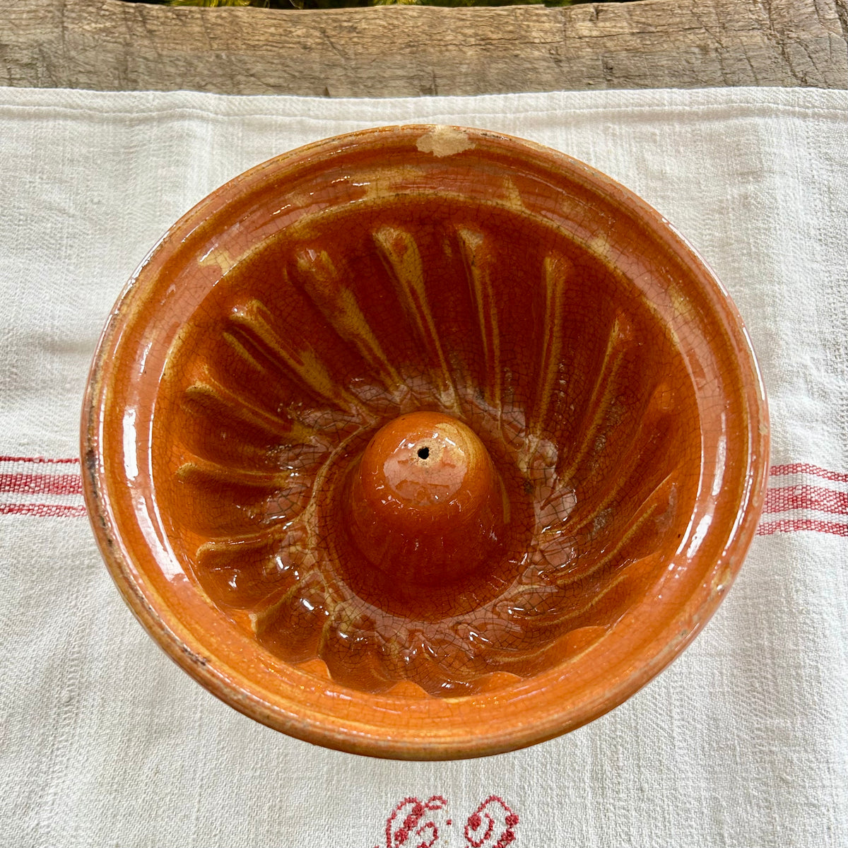 Vintage French Terracotta Kouglof Mold