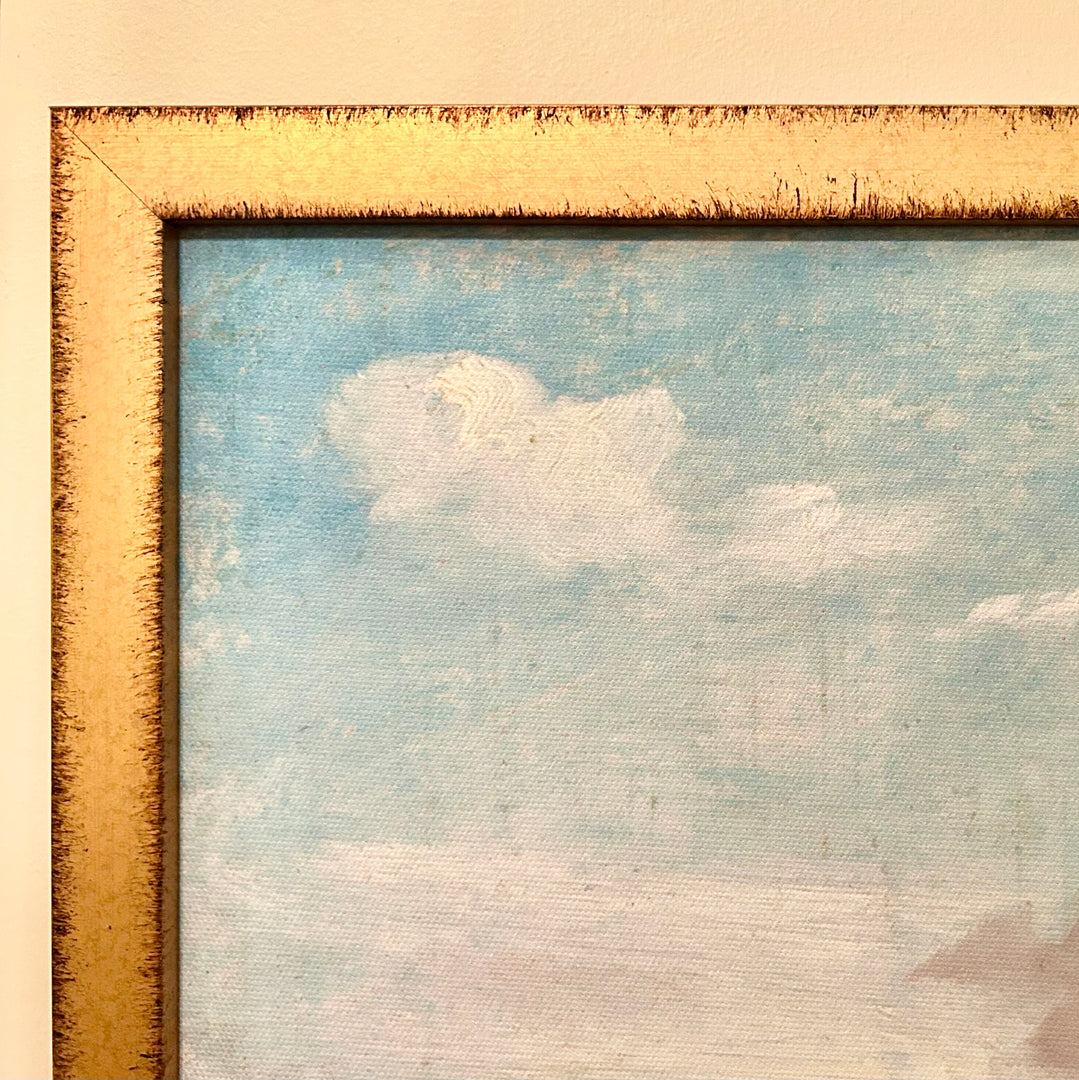 Summer landscape near Dedham in custom gold frame