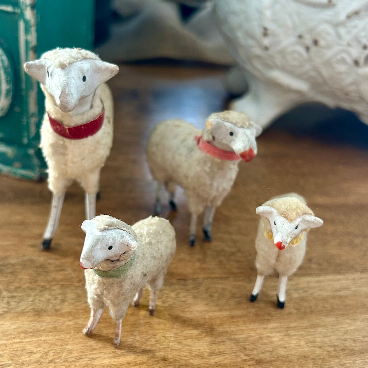 Set of Four Vintage German Putz Sheep – Annie's Alcove