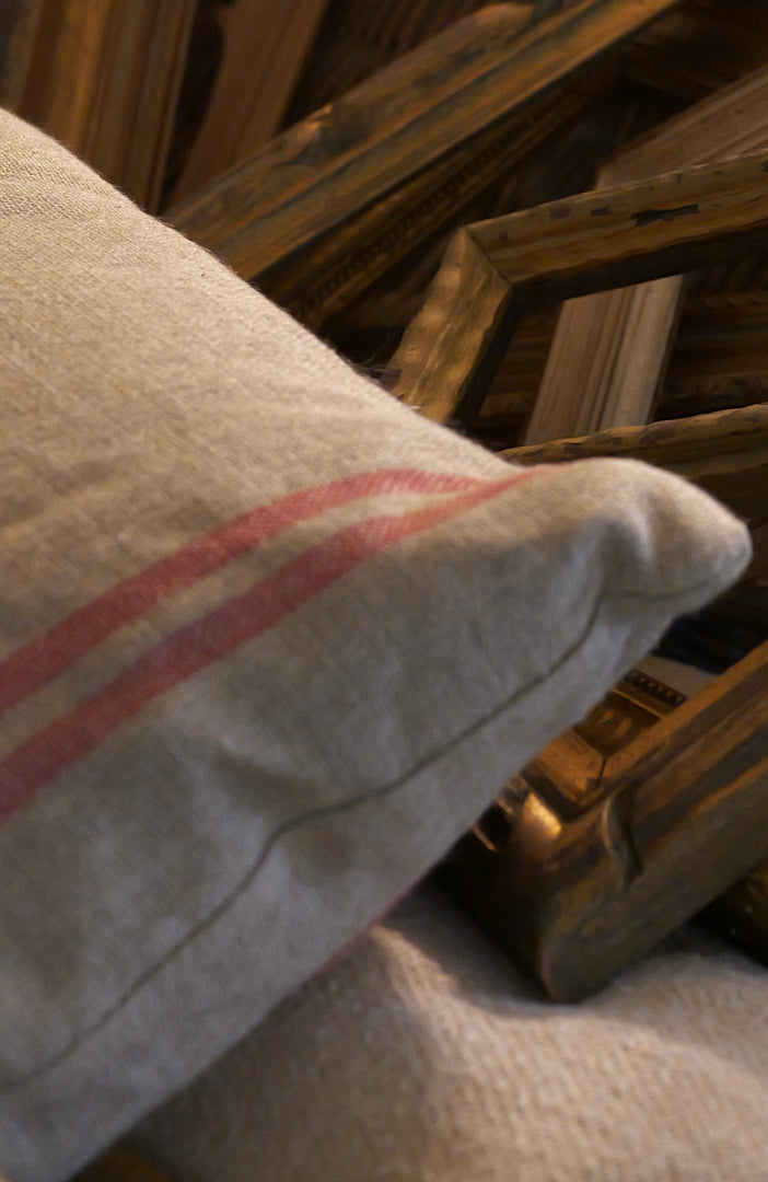 French linen grain sack pillow