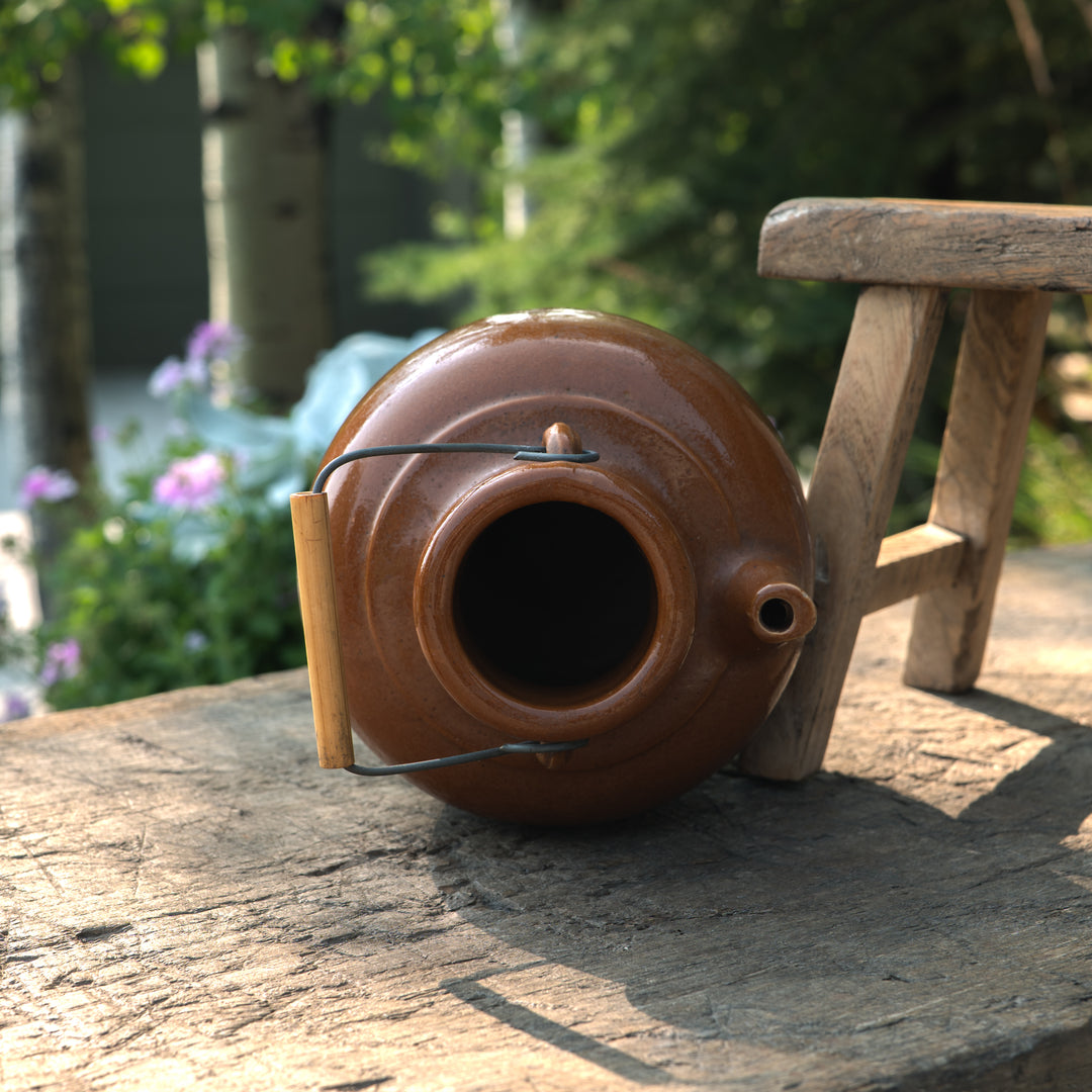 Antique glazed stoneware pitcher