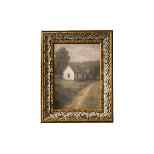 Antique-Inspired Gold Leaf Crowned Farmhouse Art