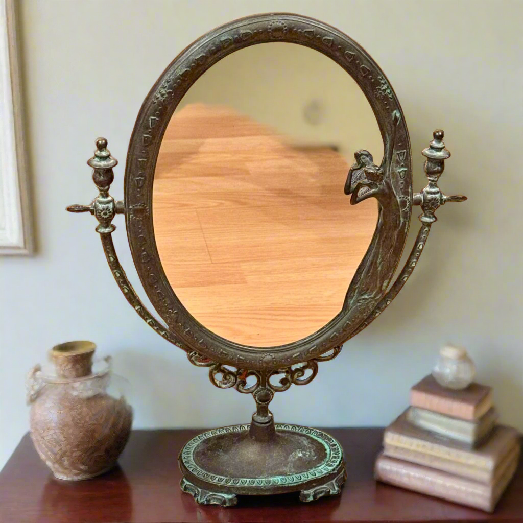 vintage bronze vanity mirror