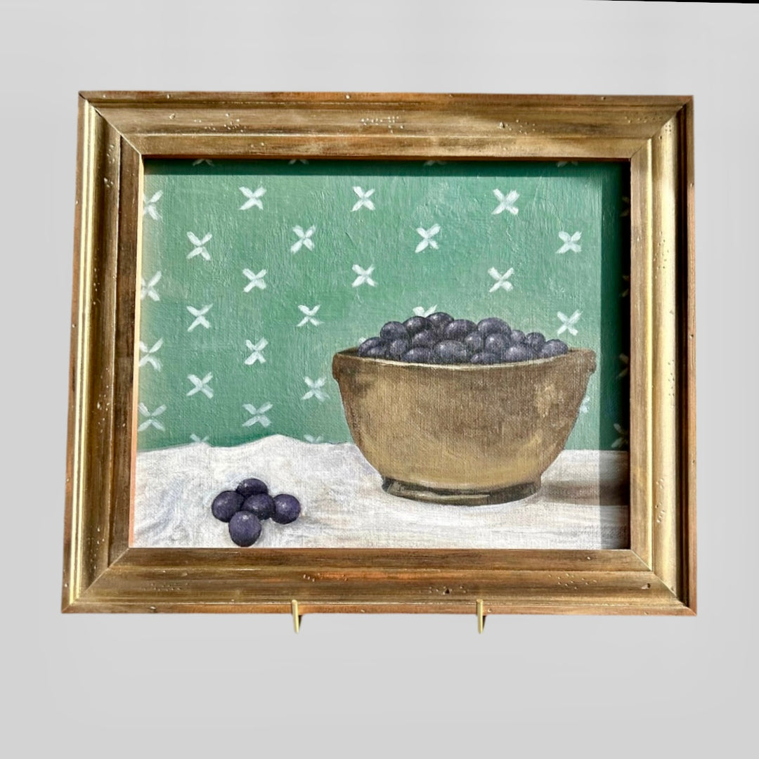 Bowl of berries - framed original 8 x 10”