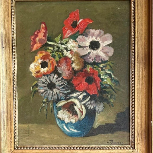 French Vintage Floral - oil on board
