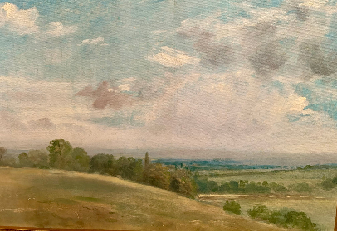 Summer landscape near Dedham in custom gold frame