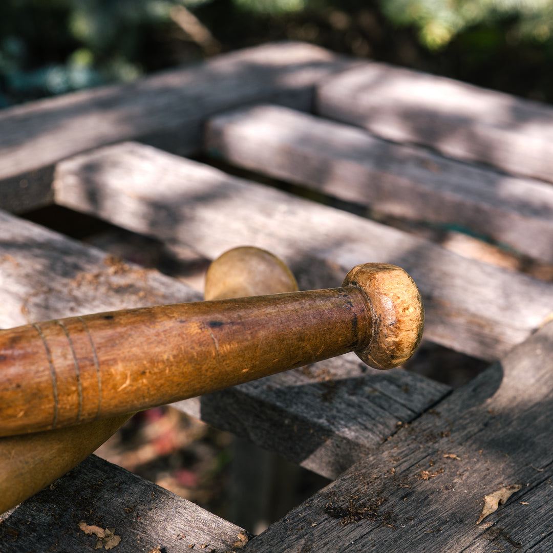 Antique wooden mashers