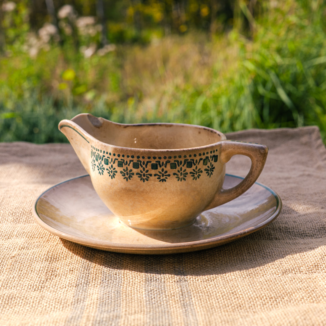 French sarreguemines digoin gravy boat