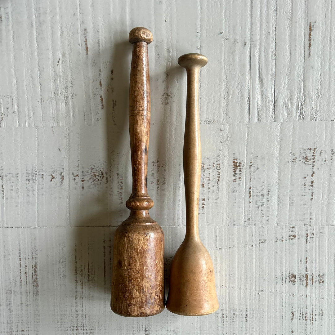 Antique wooden mashers