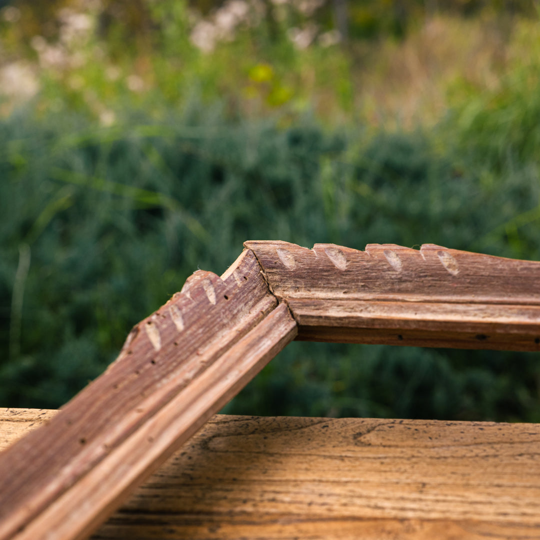 Antique rustic wooden frame