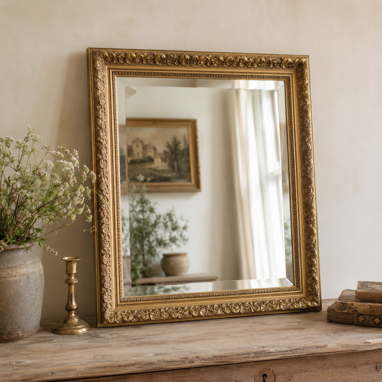 Vintage Gilt Beveled Mirror