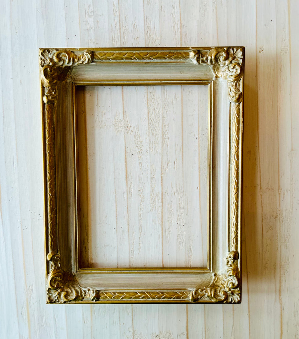 Vintage cream & gold ornate frame