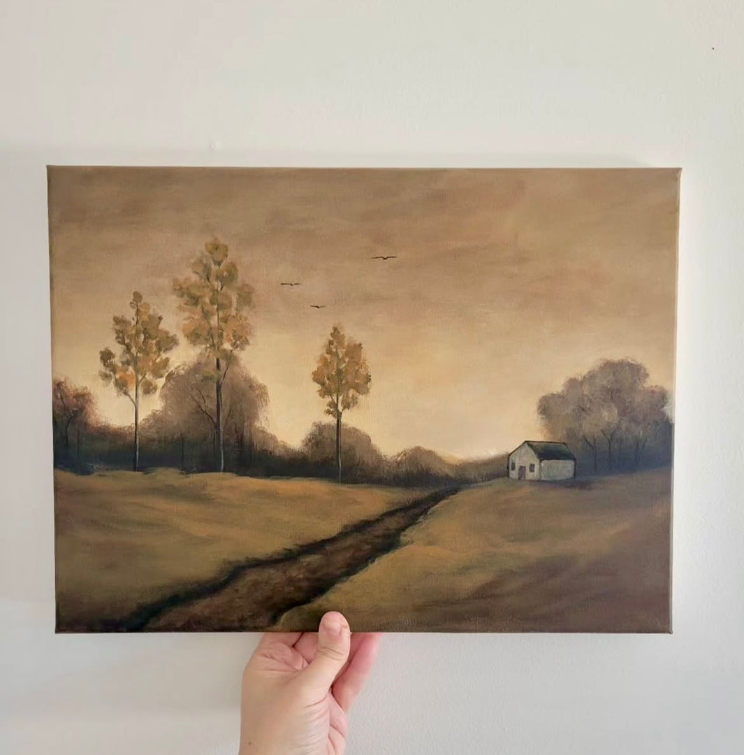 The Golden Hour-Framed Original acrylic on canvas 12x16”