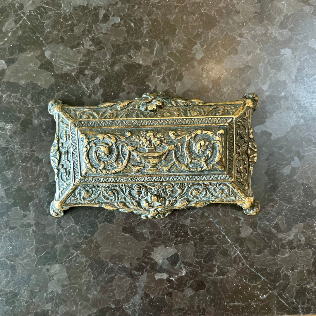 Victorian cast metal stamp holder