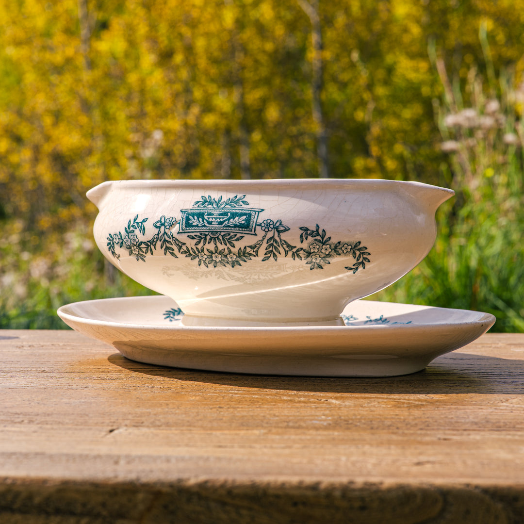 Antique French longchamp “lutèce” sauce boat