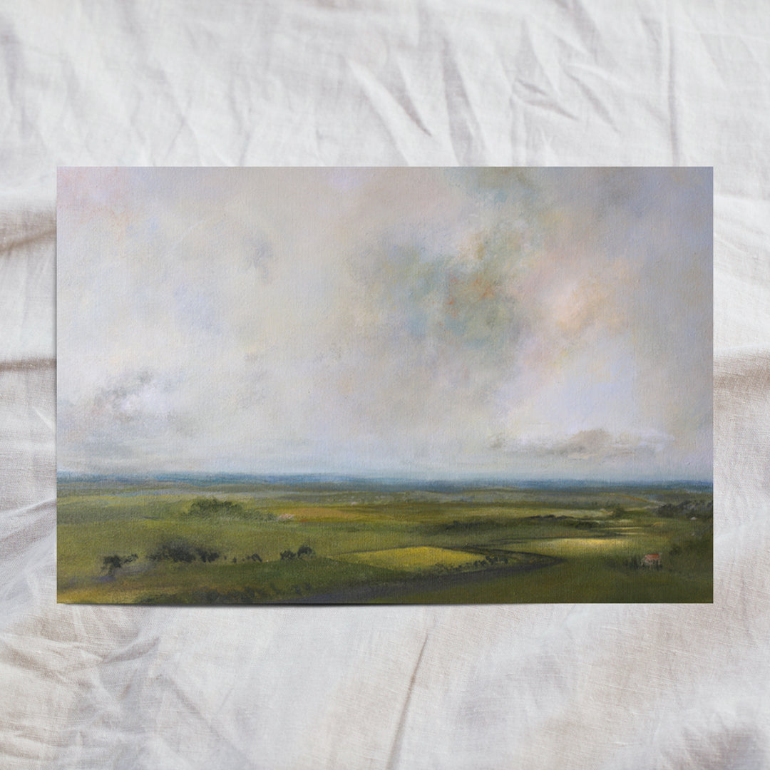 Sprawling fields II (custom frame) 12x18”