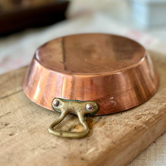 Petite French Copper Pan with Brass Handles
Mid-20th Century
