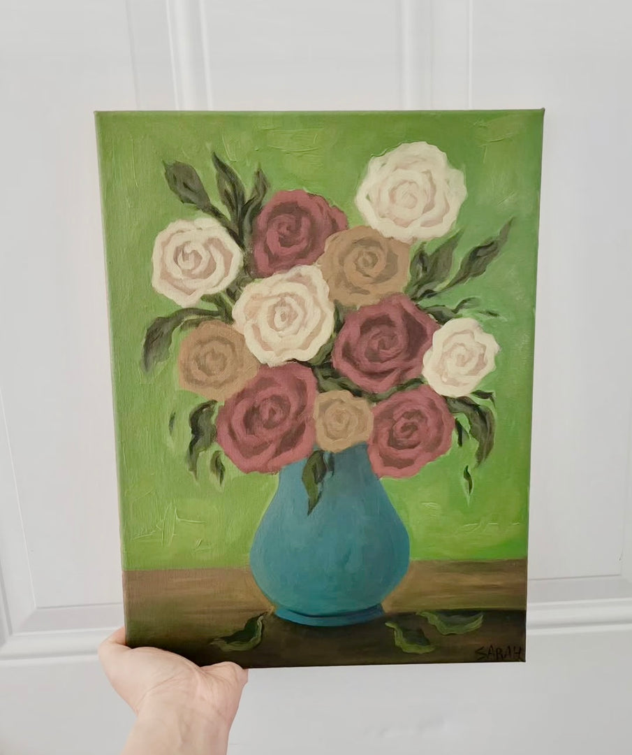 Vintage roses - Framed original 12x16”