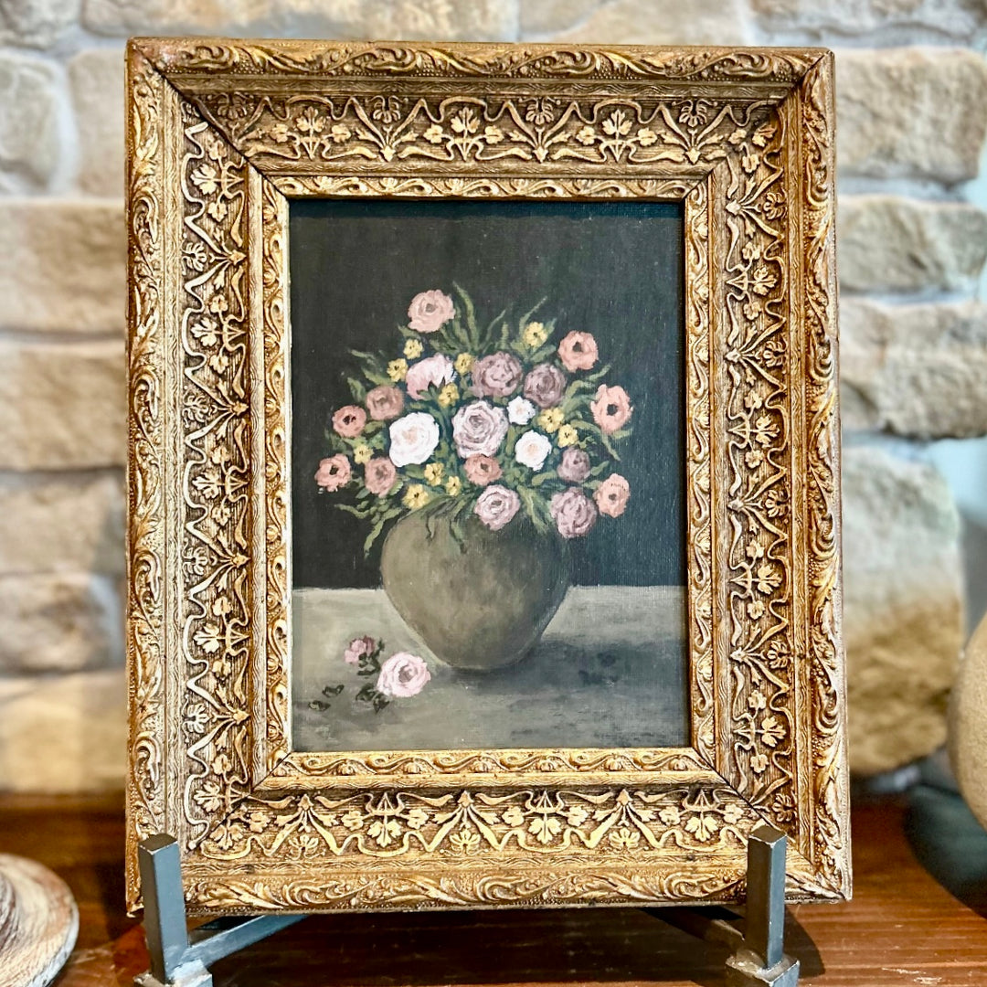 Gathered Blooms-Framed Original 6x8”