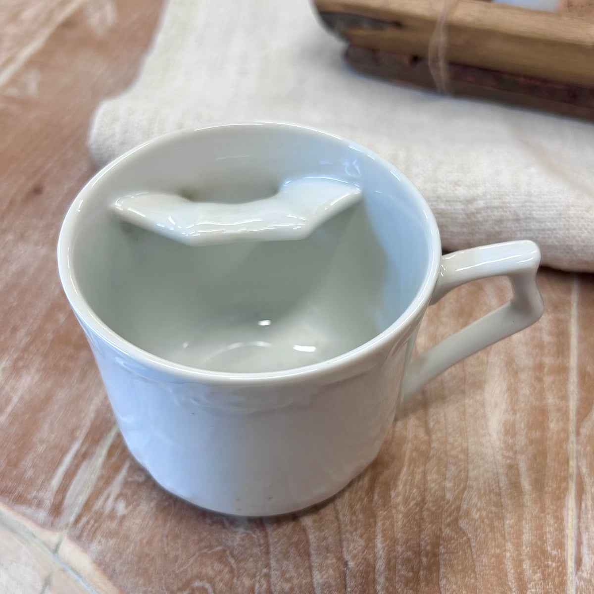 Antique White Porcelain Moustache Cup | c. 1890–1910