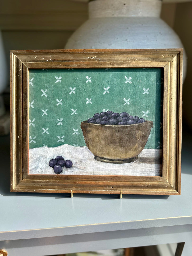 Bowl of berries - framed original 8 x 10”