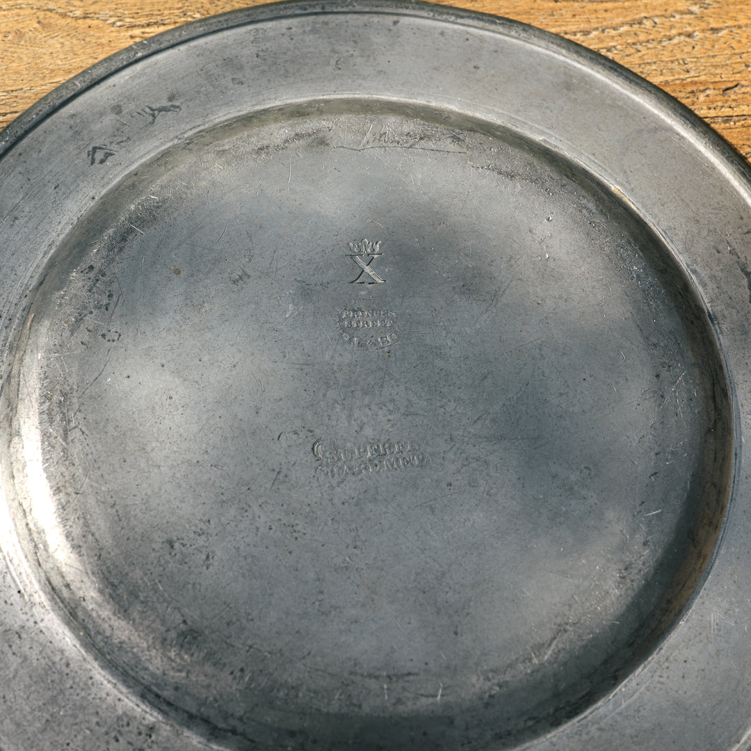 Antique pewter plates-dated 1859