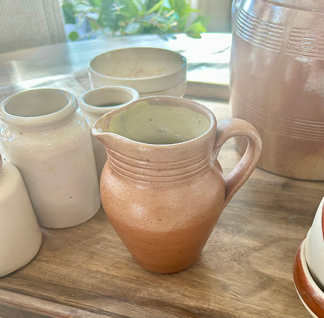 Antique French stoneware pitcher